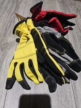 Men's Lightweight Work Gloves - Yellow/Black High-Visibility Grip